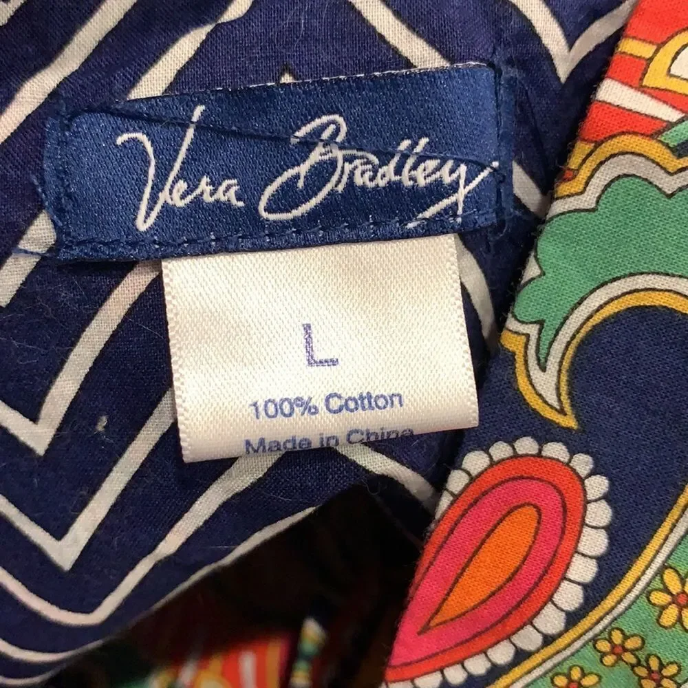 Vera Bradley Bright Paisley Pajama Top sz L EUC